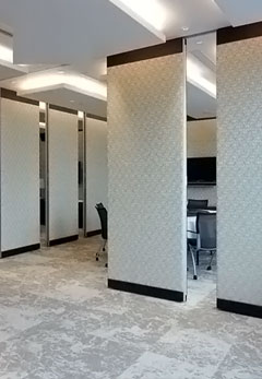 Sliding Folding Glass Partition System for Office Interior by Envirco Partitions