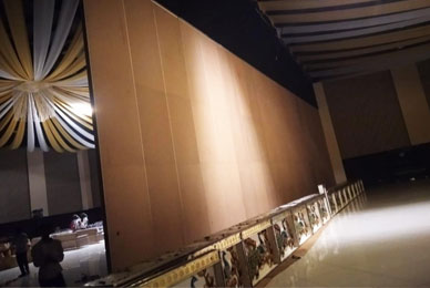 Acoustic sliding folding partition installed in banquet hall across India